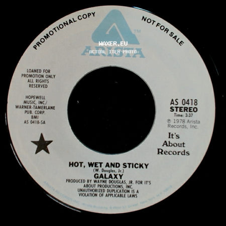 Galaxy - Hot, Wet And Sticky / Hot, Wet And Sticky side B