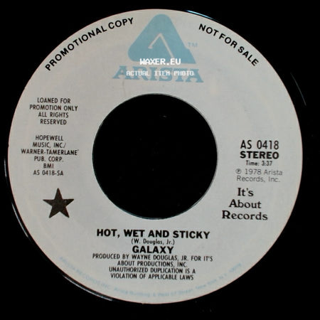 Galaxy - Hot, Wet And Sticky / Hot, Wet And Sticky side B