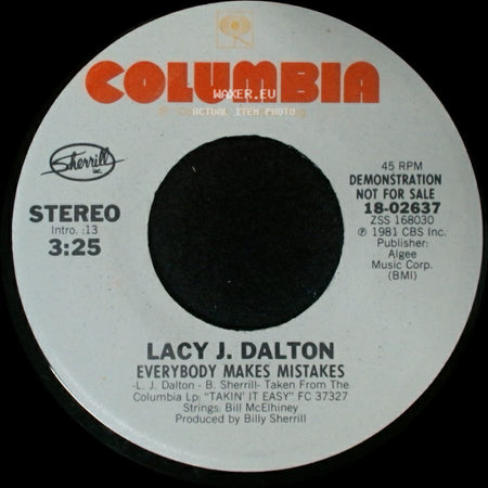 Lacy J. Dalton - Everybody Makes Mistakes / Everybody Makes Mistakes side B