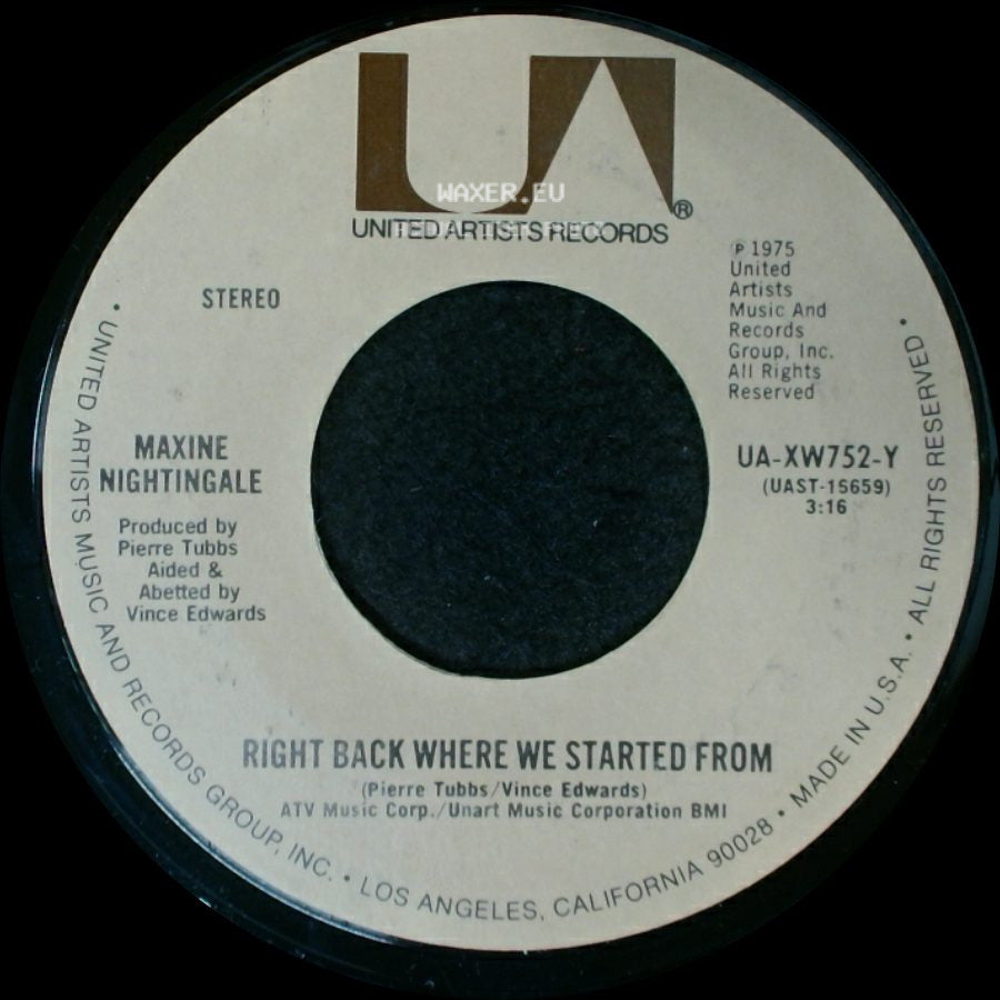 Maxine Nightingale - Believe In What You Do / Right Back Where We Started From side B