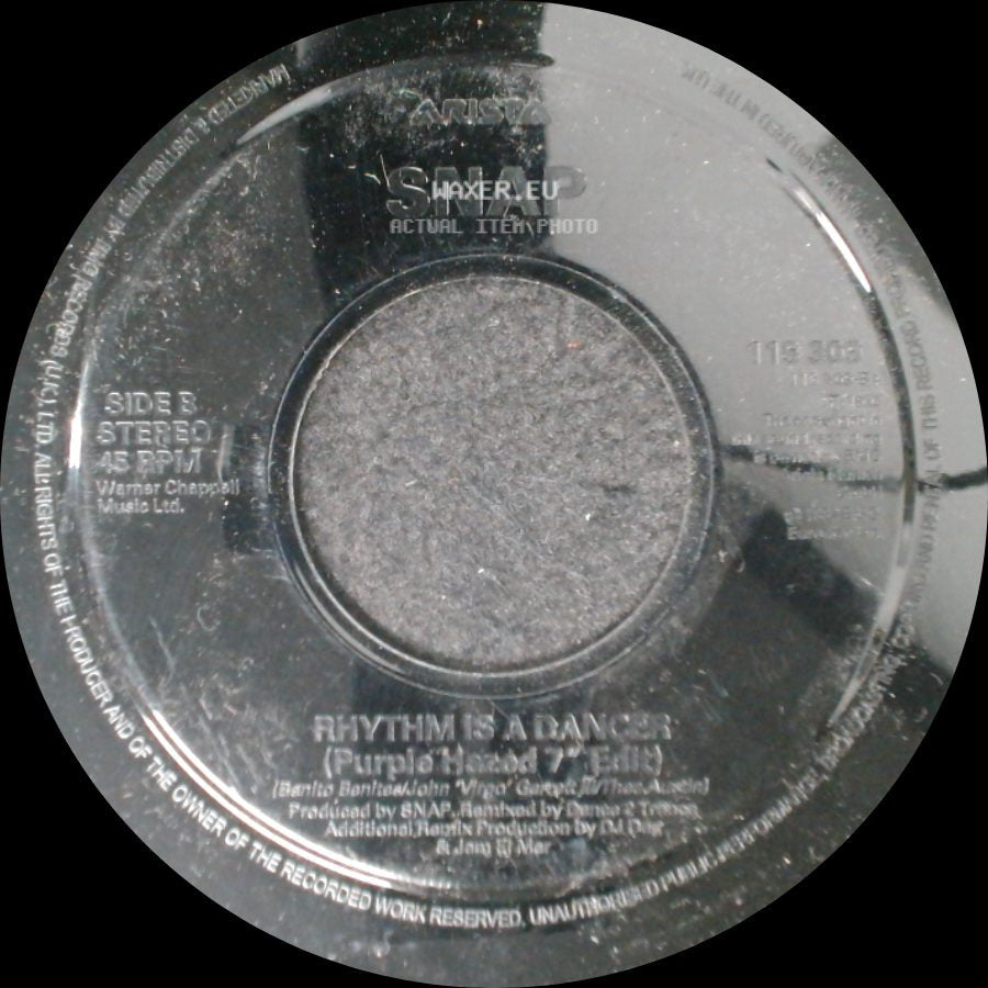 Snap - Rhythm Is A Dancer (7" Edit) / Rhythm Is A Dancer side B
