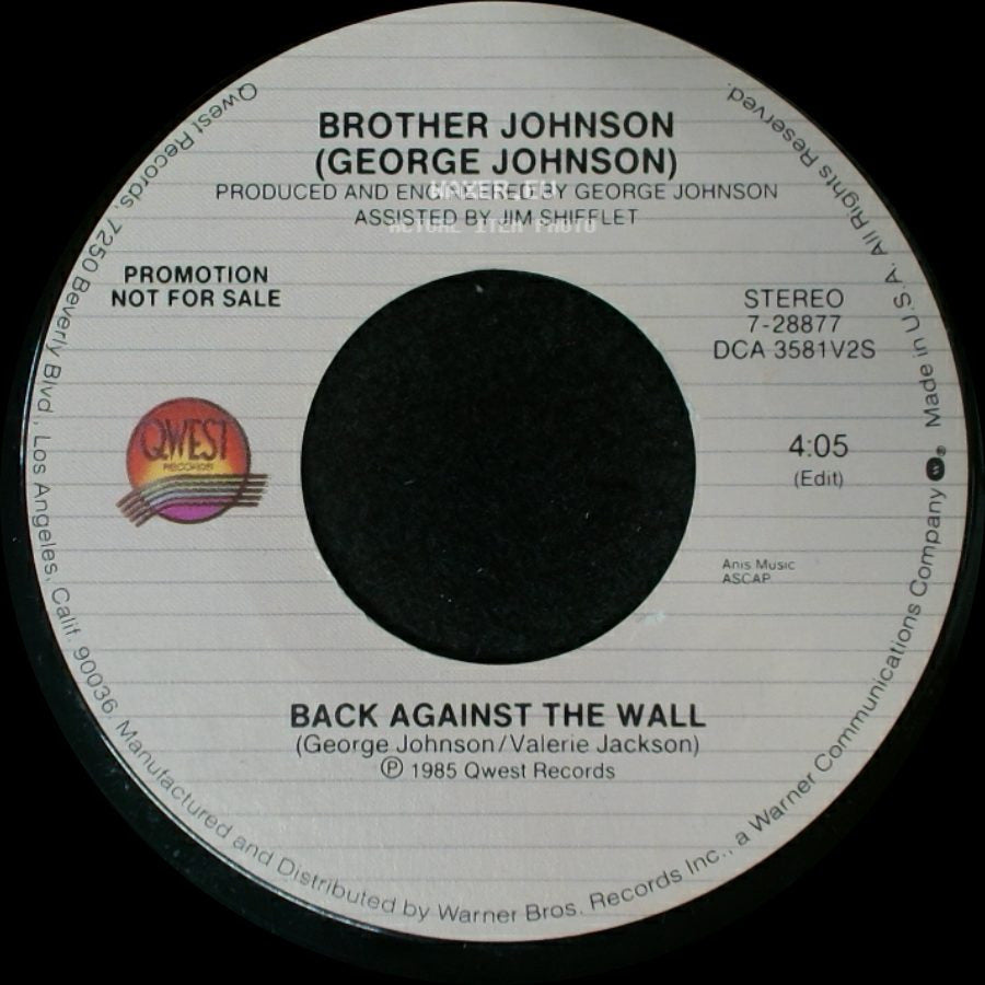 Brother Johnson (George Johnson) - Back Against The Wall / Back Against The Wall side A