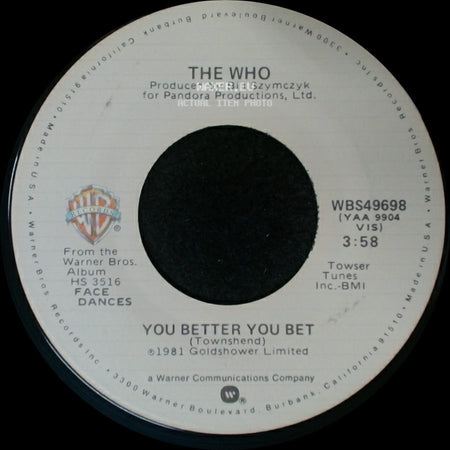 The Who - The Quiet One / You Better You Bet side B