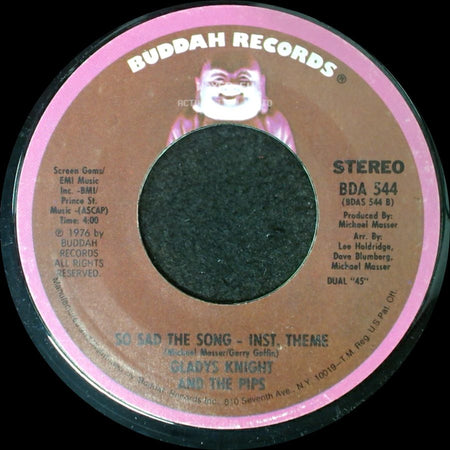 Gladys Knight And The Pips - So Sad The Song / So Sad The Song - Inst. Theme side B