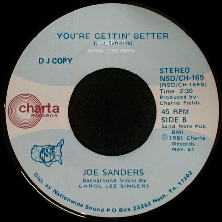Joe Sanders - Berta Lou / You're Gettin' Better side B