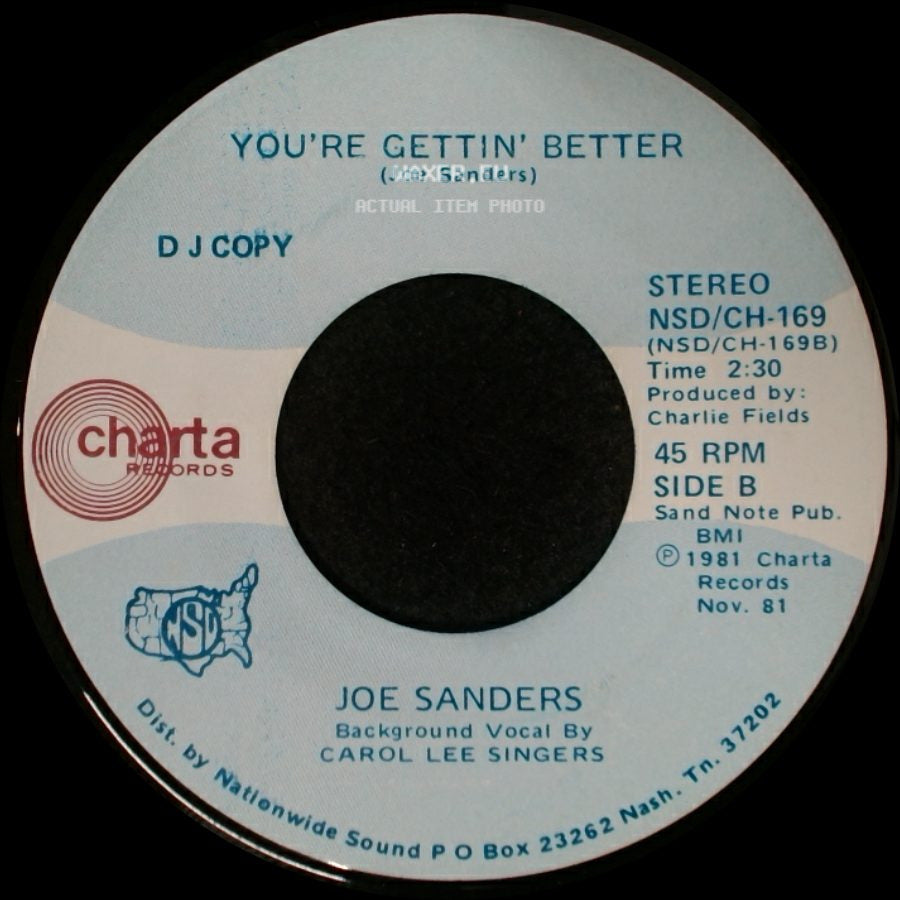 Joe Sanders - Berta Lou / You're Gettin' Better side B