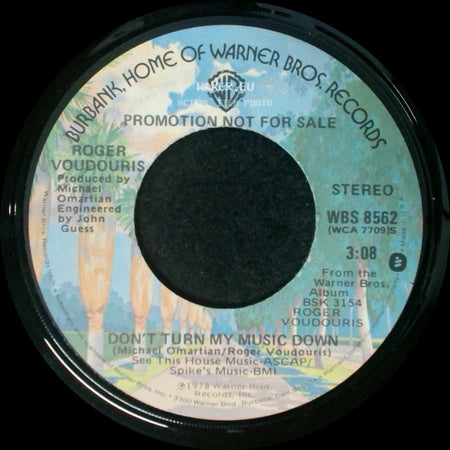 Roger Voudouris - Don't Turn My Music Down / Don't Turn My Music Down side B