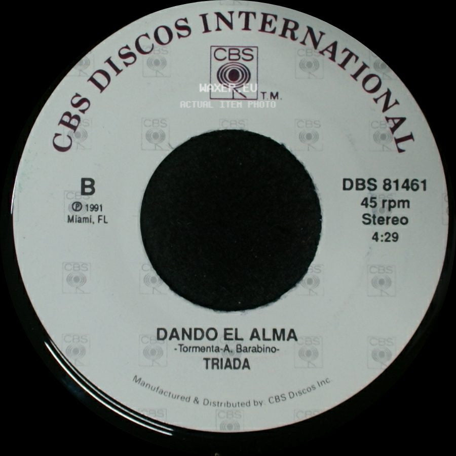 Triada - Contigo / Dando El Alma side B