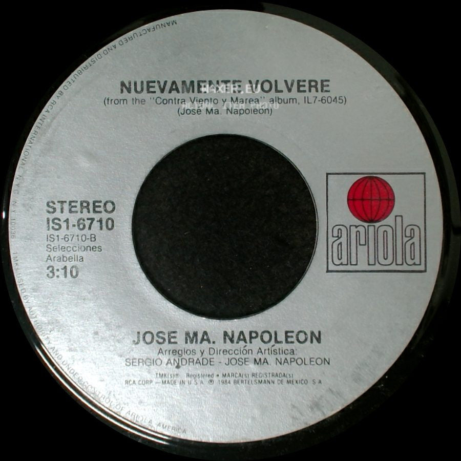 Jose Ma. Napoleon - Me Voy A Ir / Nuevamente Volvere side B