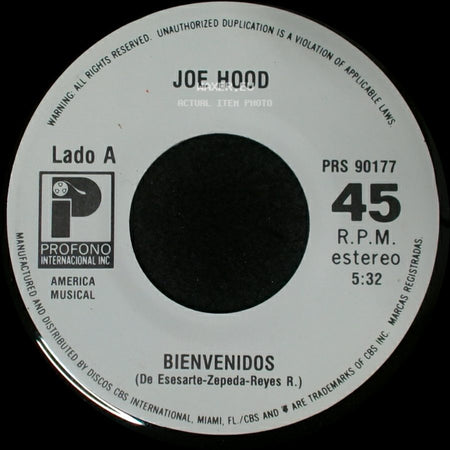 Joe Hood - Bienvenidos / Soccerock side A