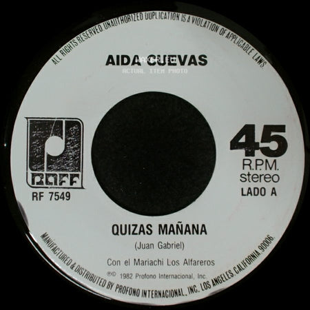 Aida Cuevas - Quizas Mañana / Tu No Me Conoces side A