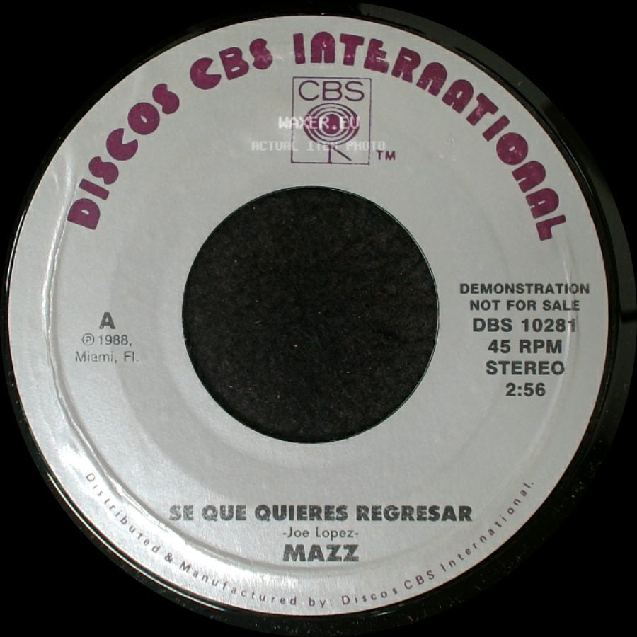 Mazz - Se Que Quieres Regresar / Se Que Quieres Regresar side A
