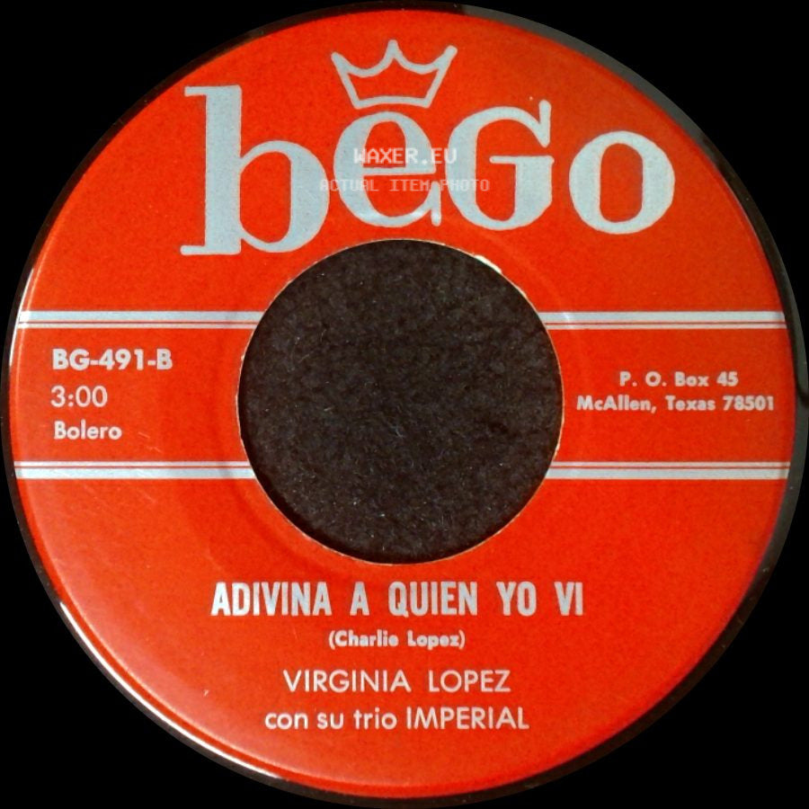 Virginia Lopez / Virginia Lopez Con Su Trio Imperial - Devuelveme La Fe / Adivina A Quien Yo Vi side B