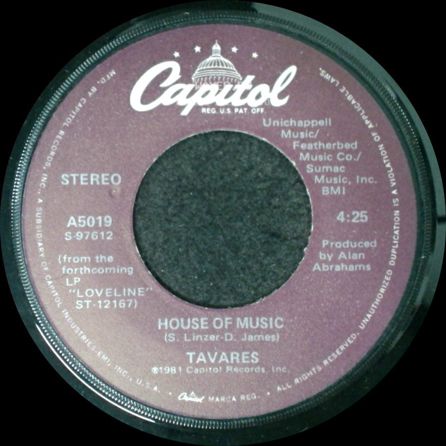 Tavares - House Of Music / Turn Out The Nightlight side A