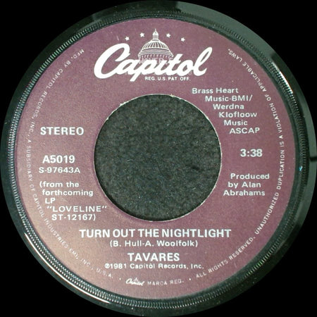 Tavares - House Of Music / Turn Out The Nightlight side B