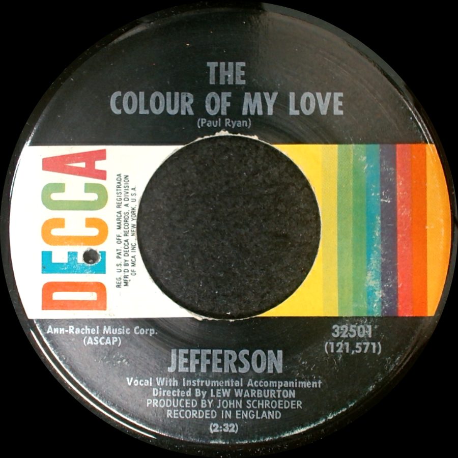 Jefferson - The Colour Of My Love / Look No Further side A