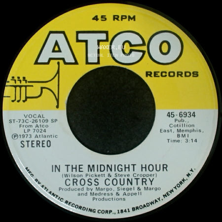 Cross Country - In The Midnight Hour / A Smile Song side A
