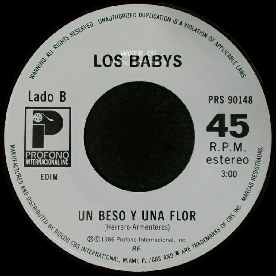 Los Babys - A Donde / Un Beso Y Una Flor side B