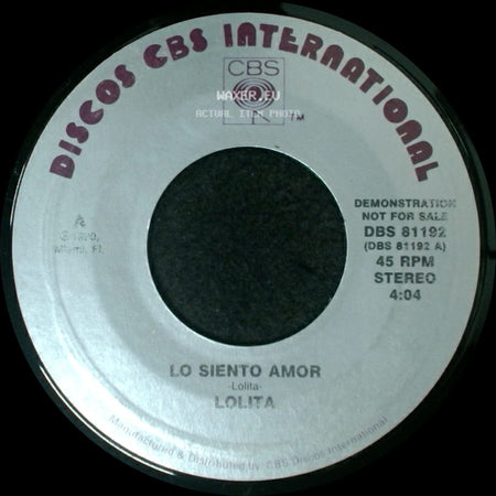 Lolita - Lo Siento Amor / Lo Siento Amor side A
