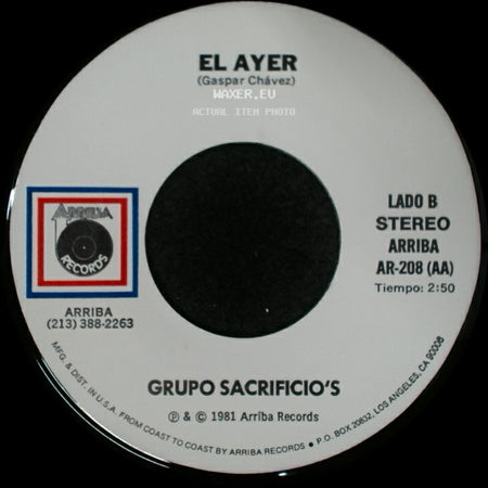 Grupo Sacrificio's - Lo Dicho (D.A.R.) / El Ayer side B
