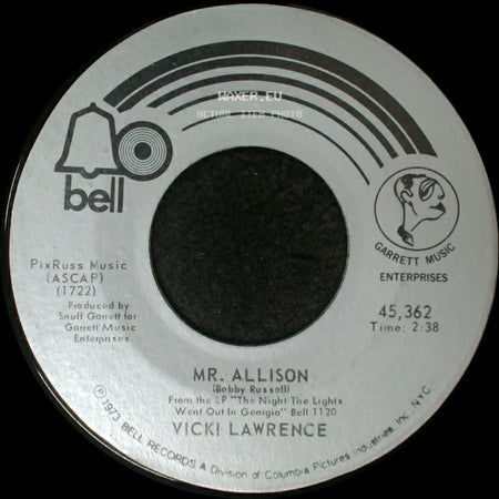 Vicki Lawrence - He Did With Me / Mr. Allison side B