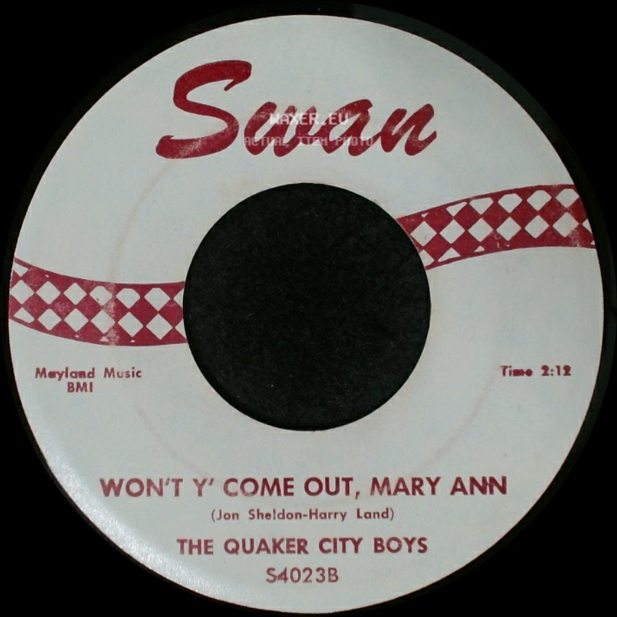 The Quaker City Boys - Teasin' / Won't Y' Come Out, Mary Ann side B