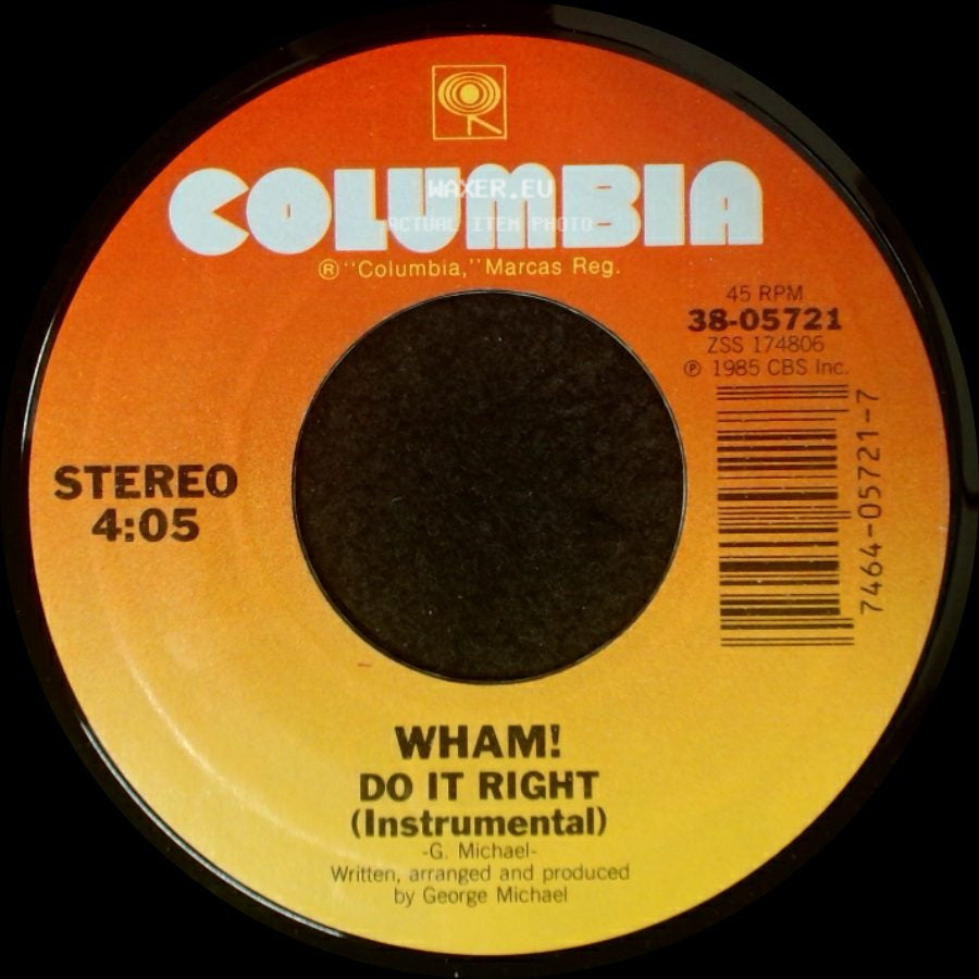 Wham! - Do It Right (Instrumental) / I'm Your Man side A