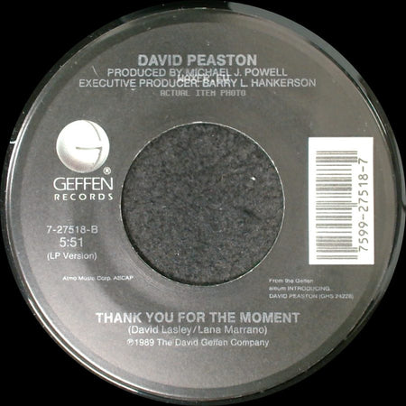 David Peaston - Two Wrongs (Don't Make It Right) / Thank You For The Moment side B