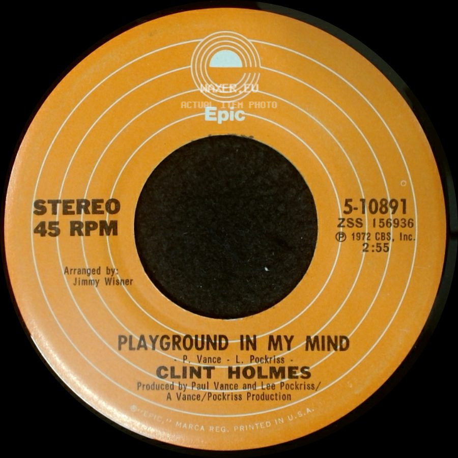 Clint Holmes - Playground In My Mind / There's No Future In My Future side A