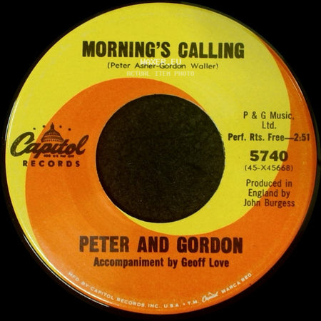 Peter And Gordon - Morning's Calling / Lady Godiva side A