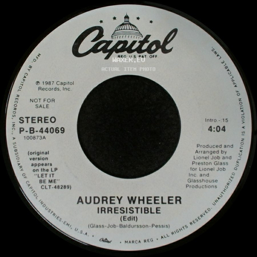 Audrey Wheeler - Irresistible / Irresistible (Edit) side B