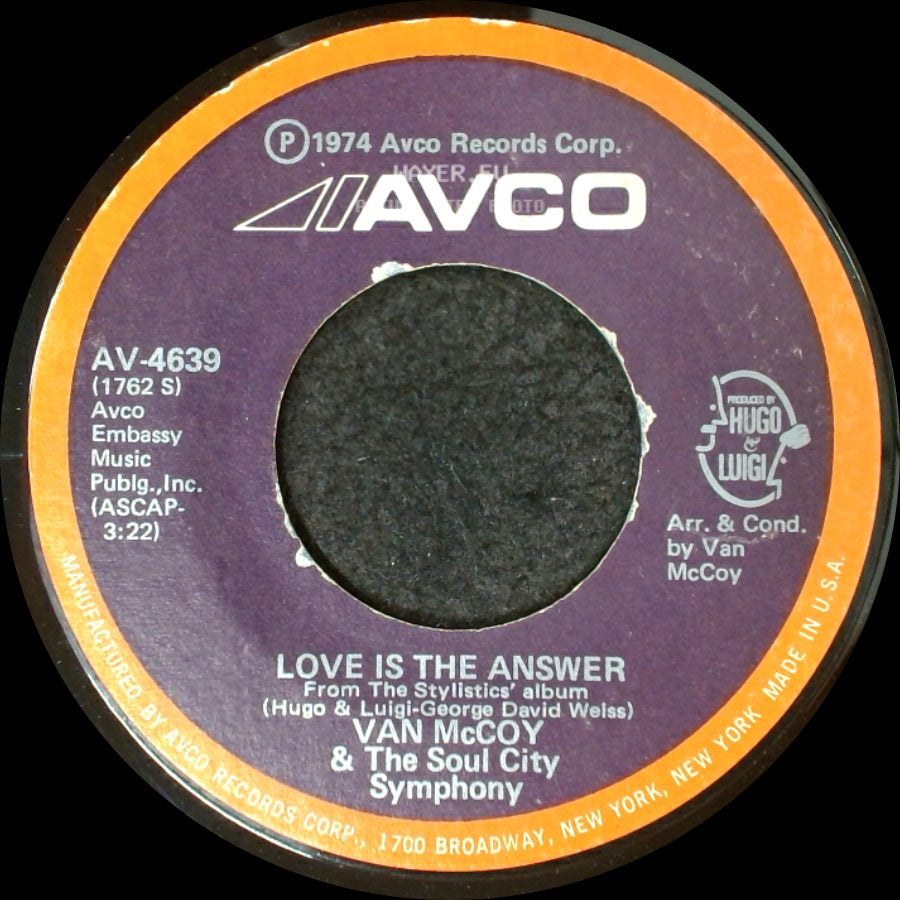 Van Mccoy & The Soul City Symphony - Love Is The Answer / Killing Me Softly side A
