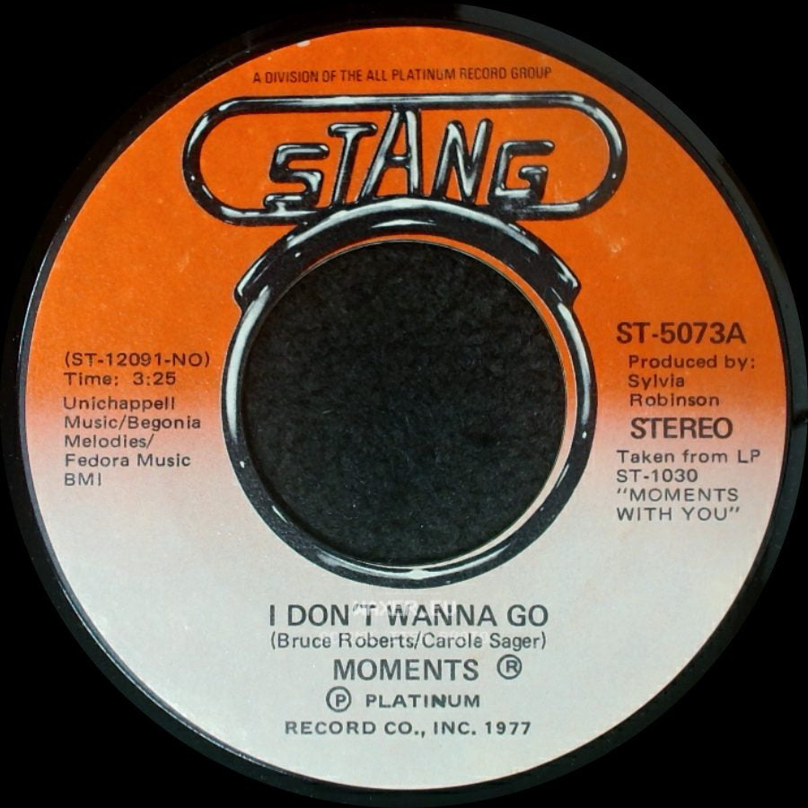Moments - I Don't Wanna Go / Oh I Could Have Loved You side A