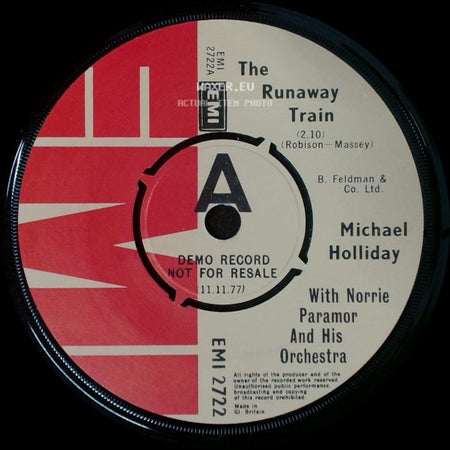 Michael Holliday With Norrie Paramor And His Orchestra - Ten Thousand Miles / The Runaway Train side B