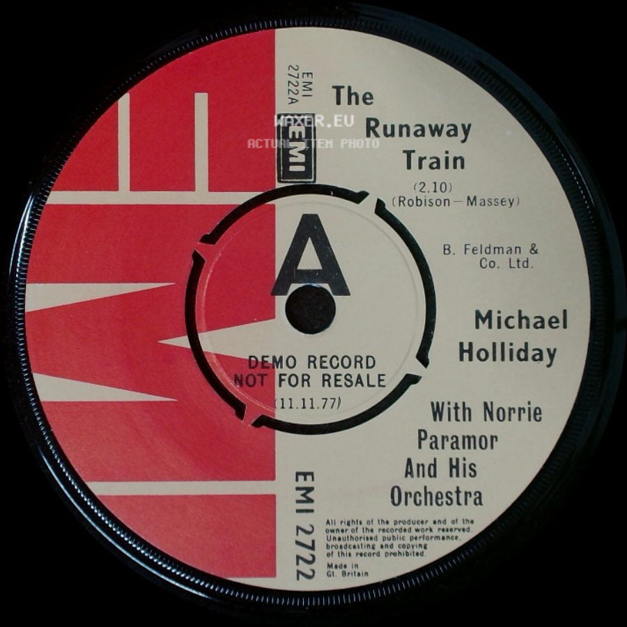 Michael Holliday With Norrie Paramor And His Orchestra - Ten Thousand Miles / The Runaway Train side B