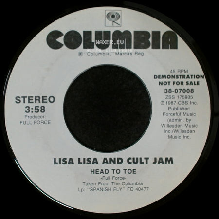 Lisa Lisa And Cult Jam - Head To Toe / Head To Toe side A