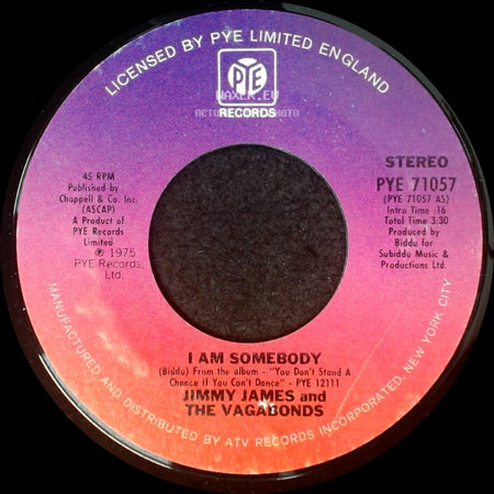 Jimmy James And The Vagabonds - Chains Of Love / I Am Somebody side B