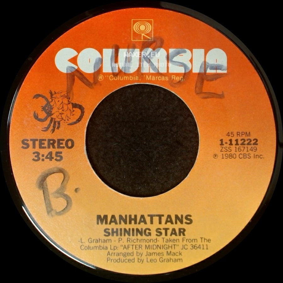 Manhattans - Shining Star / I'll Never Run Away From Love Again side A