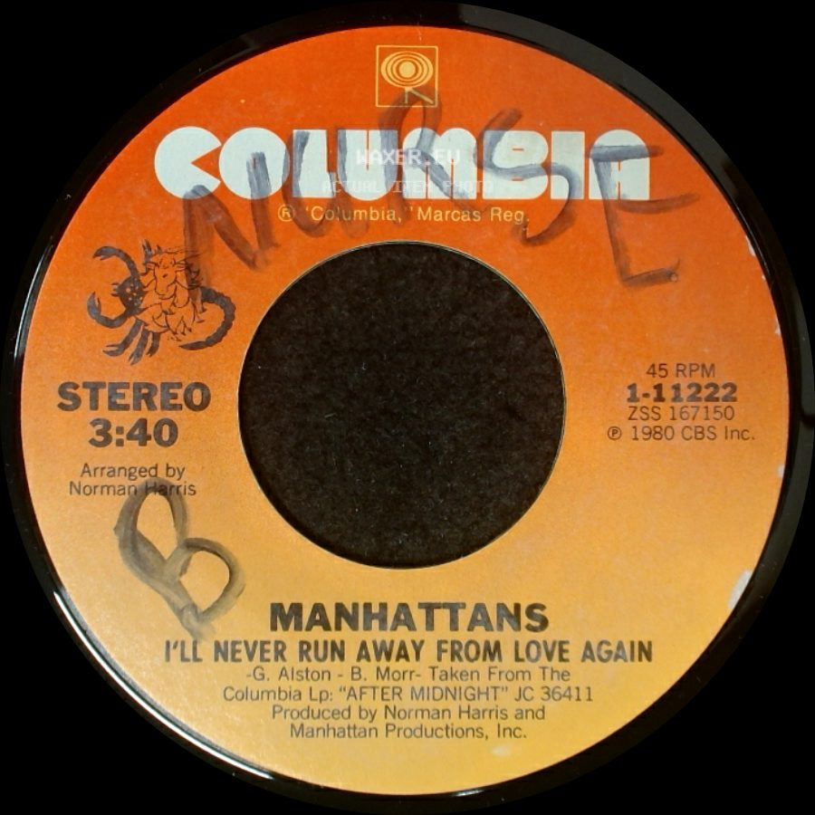Manhattans - Shining Star / I'll Never Run Away From Love Again side B