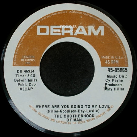 The Brotherhood Of Man - Living In The Land Of Love / Where Are You Going To My Love side B