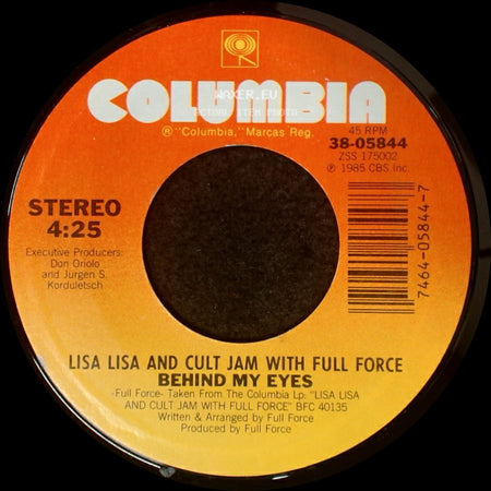 Lisa Lisa And Cult Jam With Full Force Featuring Paul Anthony & Bow Legged Lou / Lisa Lisa And Cult Jam With Full Force - All Cried Out / Behind My Eyes side B