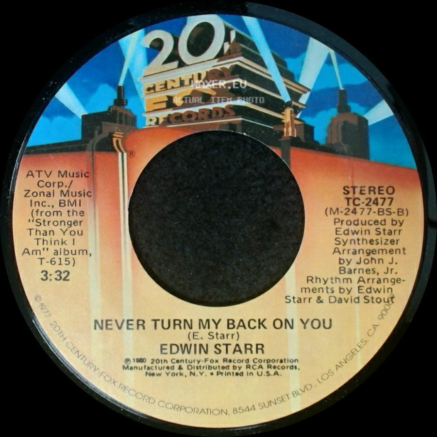 Edwin Starr - Twenty-Five Miles / Never Turn My Back On You side B