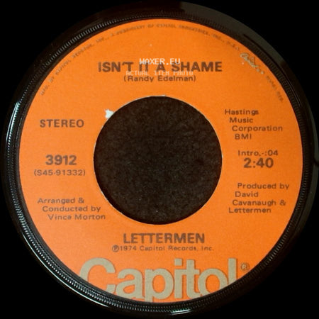 Lettermen - Isn't It A Shame / Medley: A. Touch Me In The Morning B. The Way We Were side A