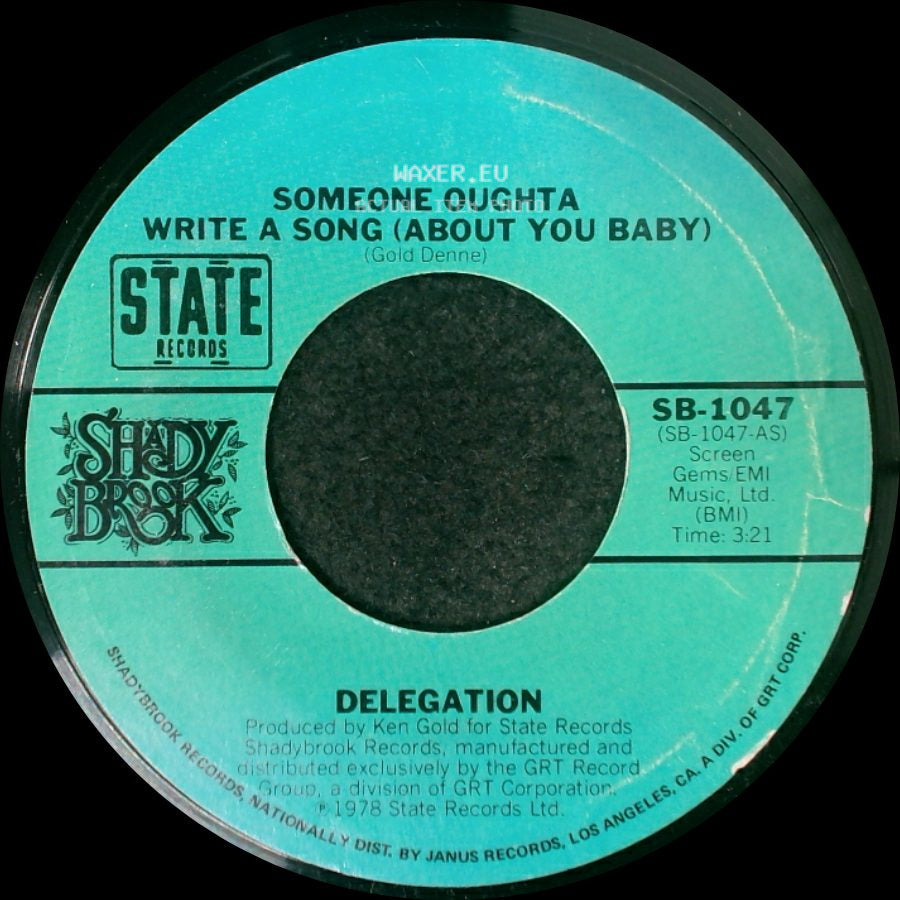 Delegation - Mr. Heartbreak / Someone Oughta Write A Song (About You Baby) side B
