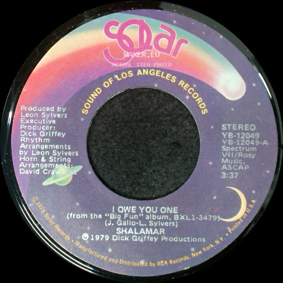 Shalamar - I Owe You One / The Right Time For Us side A