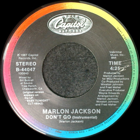 Marlon Jackson - Don't Go / Don't Go (Instrumental) side B