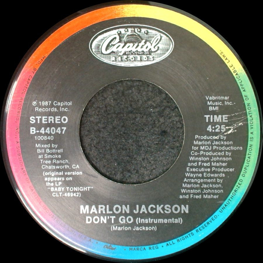Marlon Jackson - Don't Go / Don't Go (Instrumental) side B