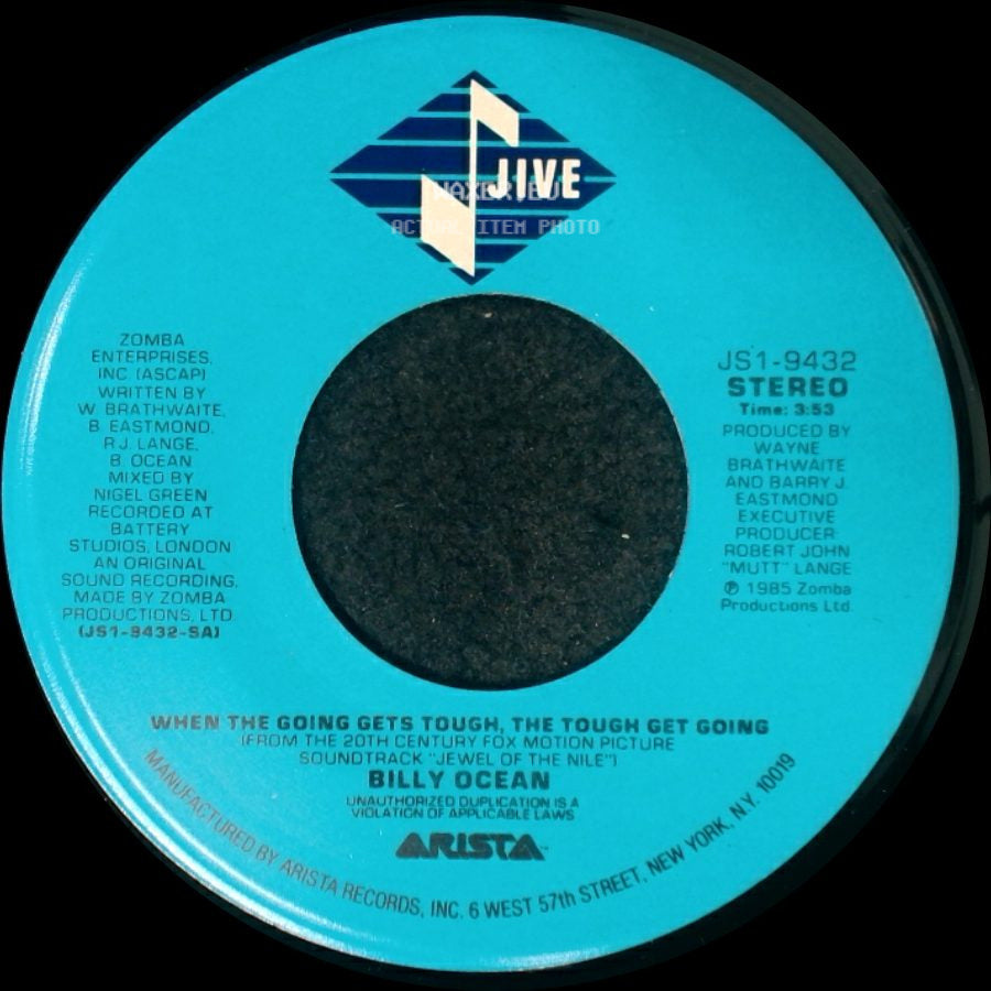 Billy Ocean - When The Going Gets Tough, The Tough Get Going / When The Going Gets Tough, The Tough Get Going (Instrumental Version) side A