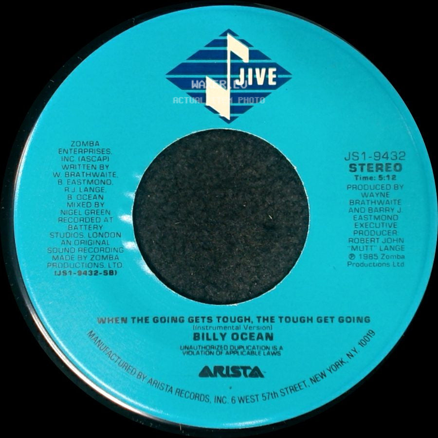 Billy Ocean - When The Going Gets Tough, The Tough Get Going / When The Going Gets Tough, The Tough Get Going (Instrumental Version) side B