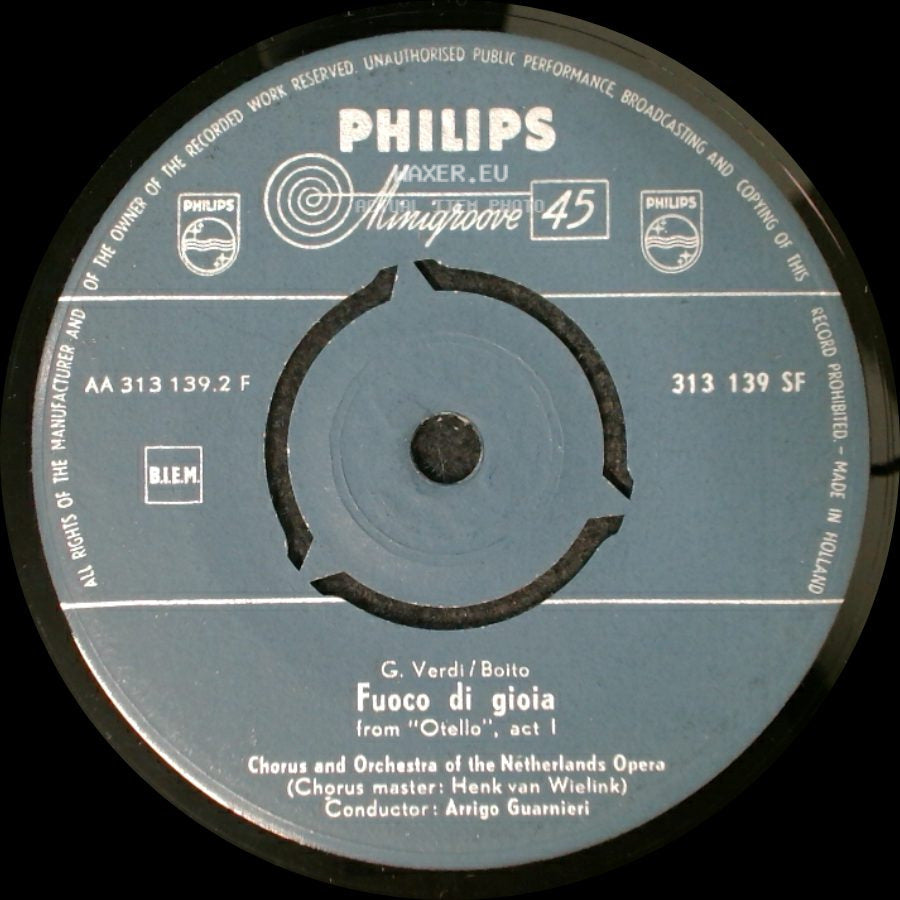 G. Verdi / Piave - Fuoco Di Gioia From "Otello", Act I / Rataplan side A